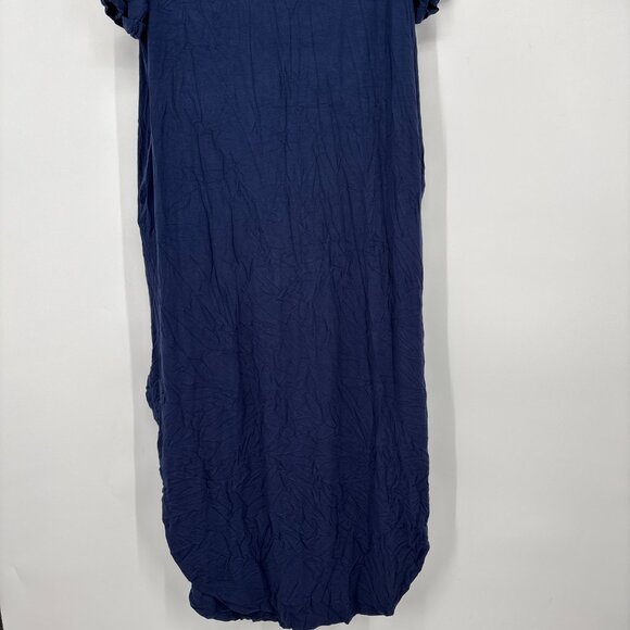 White Mark Women's Plus Size Short Sleeve V-Neck Maxi Dress Navy Size 1X NWT - Picture 5 of 6